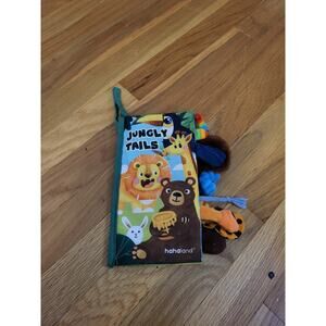 Hahaland Jungly Tails Soft Baby Cloth Book Crinkle Sensory Toy Jungle Animals